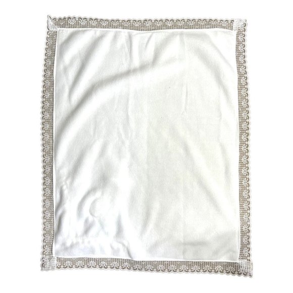 My Baptism Blanket White Christening Blanket Cotton/Fleece With Lace Trim - Picture 6 of 8